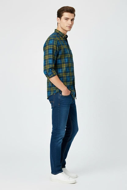 Scanners Men's Plaid Casual Shirt