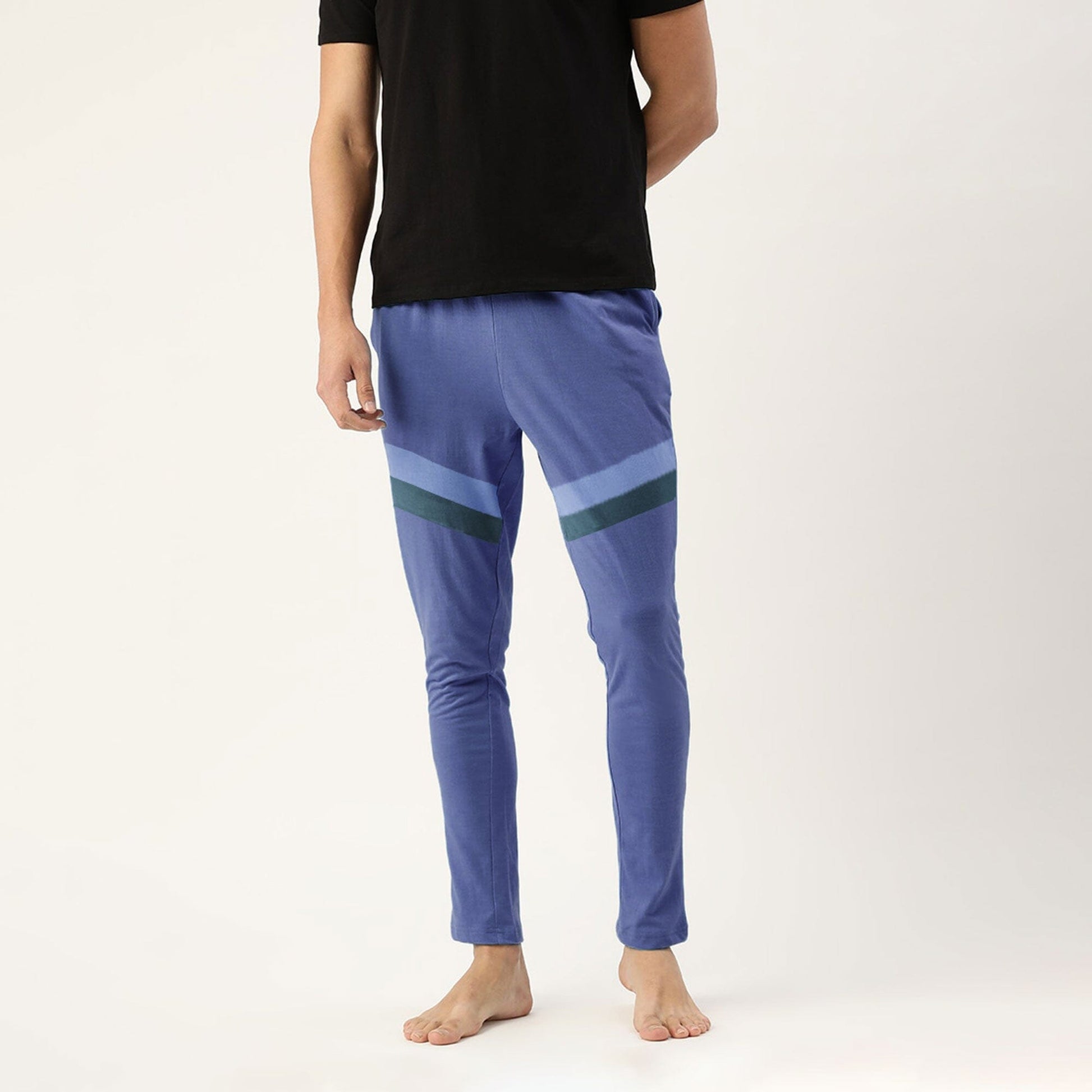 MAX 21 Men's Contrast Design Loungewear Comfortable Trousers Men's Trousers SZK Powder Blue M 