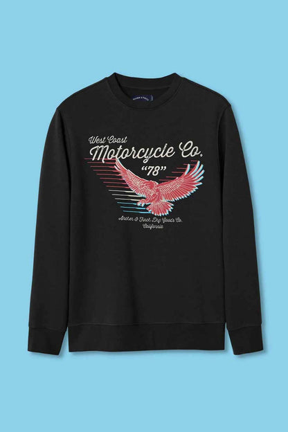 Archer & Finch Men's West Co Motorcyle Printed Sweat Shirt