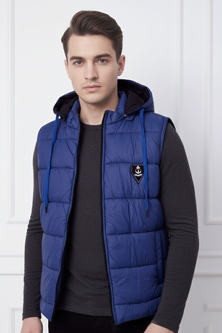 Men's Anchor Detachable Hood Puffer Gilet