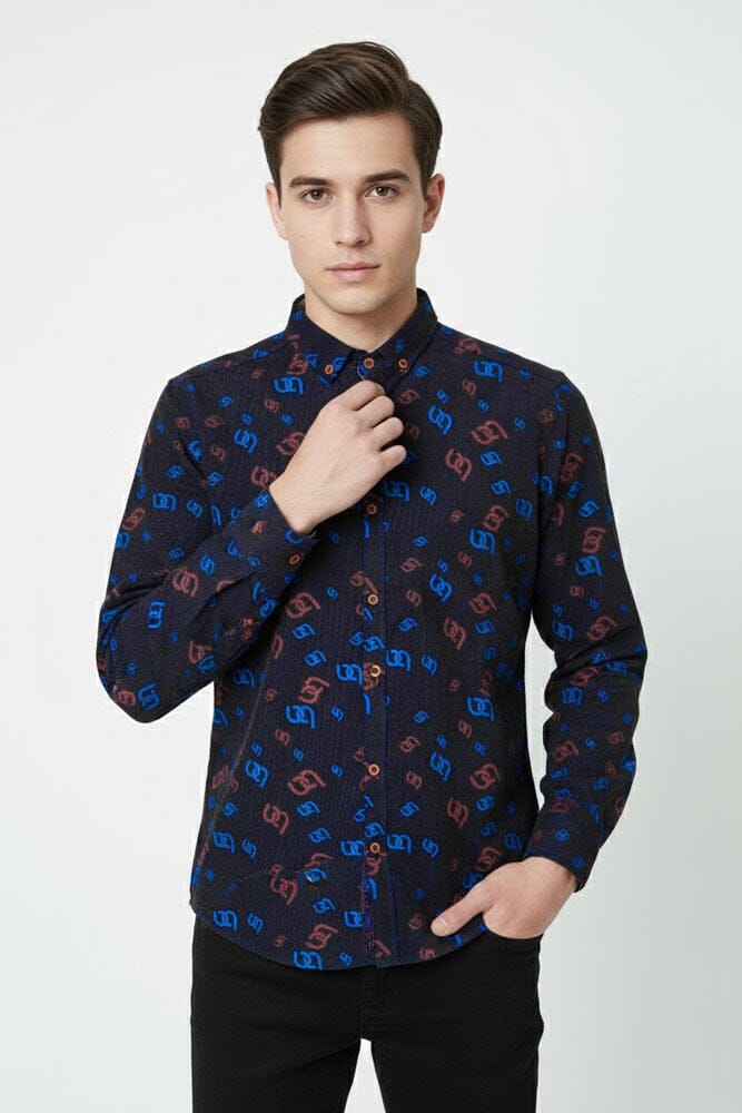 Scanners Men's Printed Casual Shirt