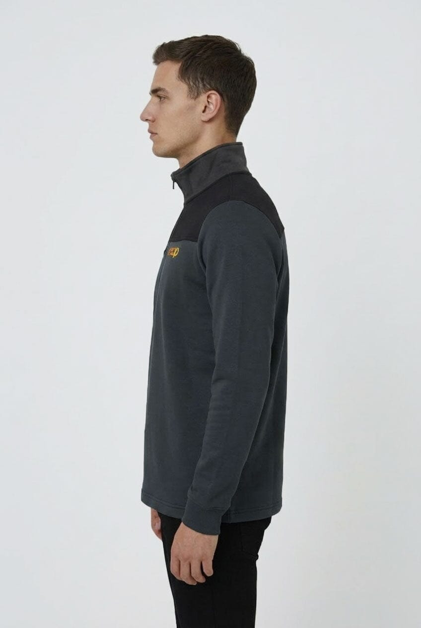 Cut Label Men's Embroidered Quarter Zipper Sweatshirt