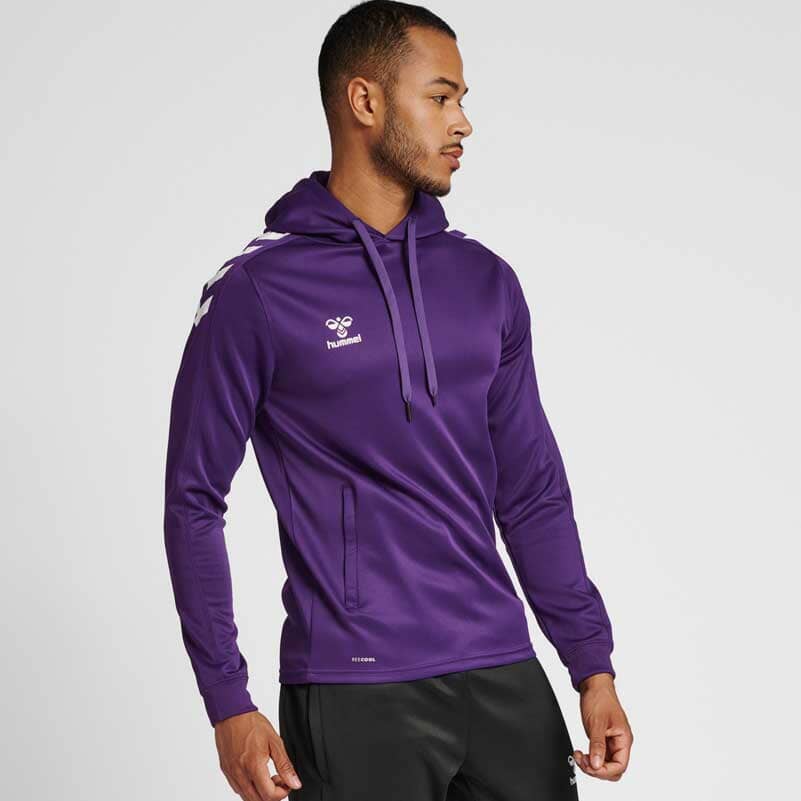 Hummel Men's Shoulders Arrow Be Cool Activewear Hoodie Men's Jacket HAS Apparel Purple XS 