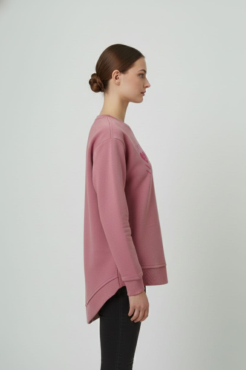 L.A.T Women's Love High Low Hem Sweatshirt