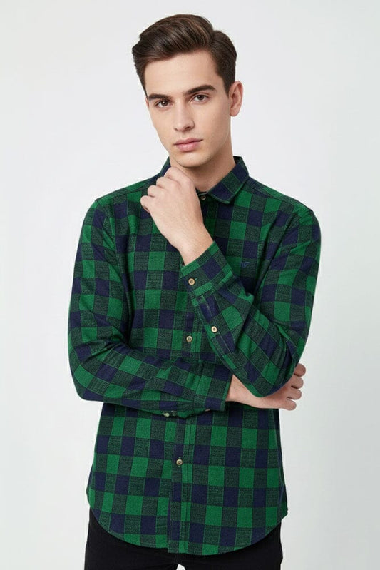 Scanners Men's Plaid Check Casual Shirt