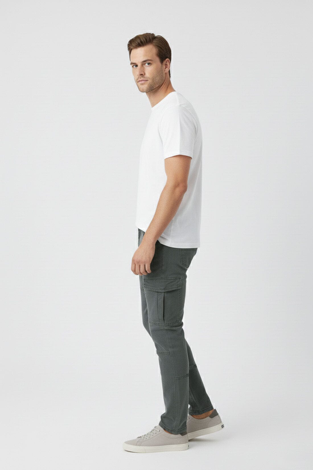 D&Co Men's Slim Fit Premium Cargo Denim