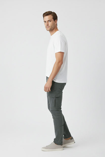 D&Co Men's Slim Fit Premium Cargo Denim