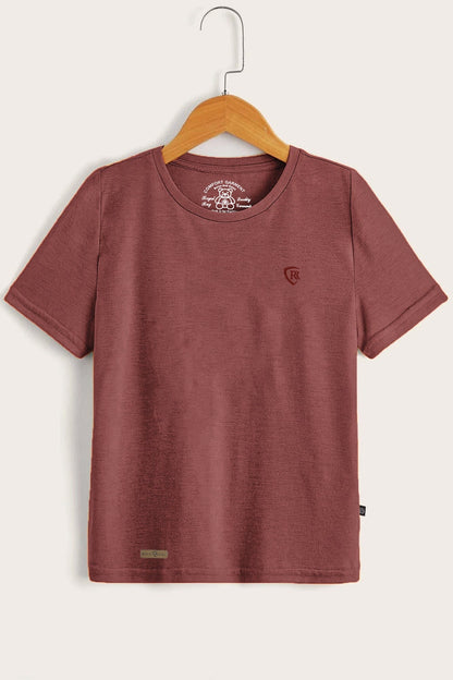 RR Kid's Logo Printed Short Sleeve Tee Shirt Boy's Tee Shirt Usman Traders Burgundy 2-3 Years 