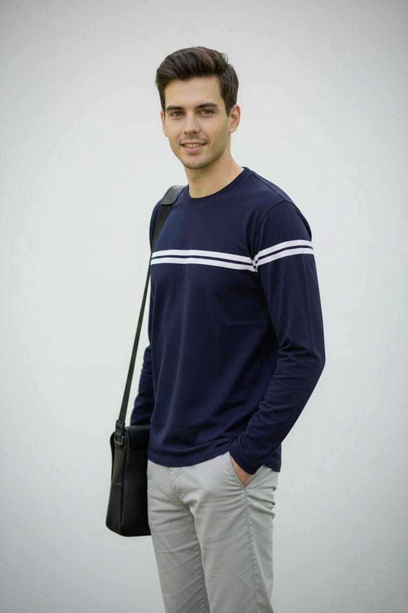 Men's Horizontal Striped Tee Shirt