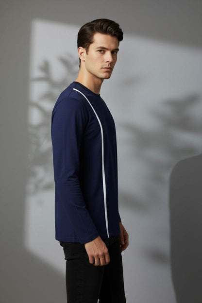 Men's Striped Long Sleeve Minor Fault Tee Shirt