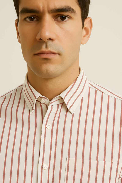 Eternity Men's Classic Fit Striped Formal Shirt