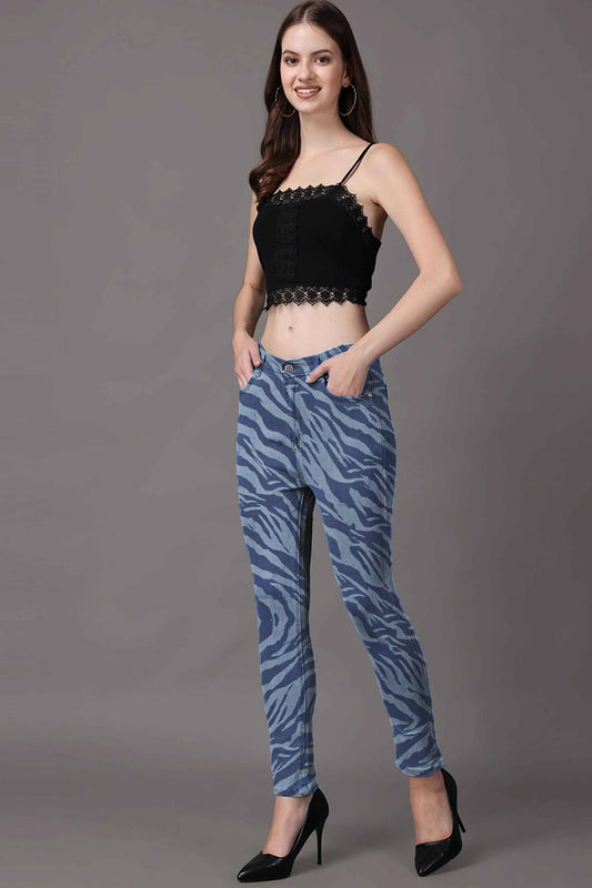 Nasty Gal Women's Zebra Printed Skinny Jeans Women's Denim HAS Apparel 