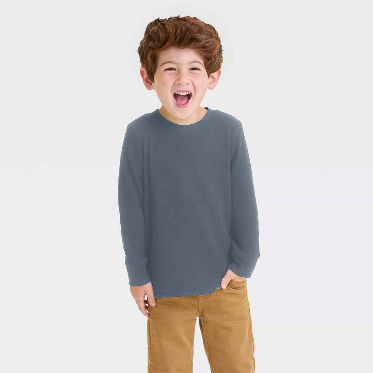 Excellent Kid's Thermal Long Sleeve Winter Knit Wear Shirt Boy's Sweat Shirt SRL Powder Blue 18 (6-9 Months) 