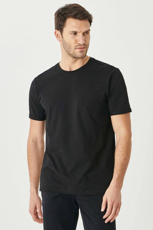 Beverly Hills Men's Solid Design Short Sleeve Tee Shirt
