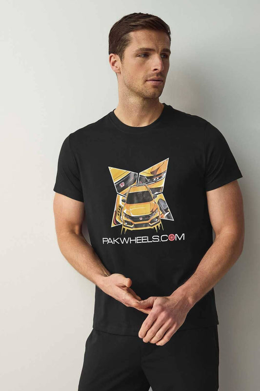 Polo Republica Men's PakWheels Civic TYP R Printed Short Sleeve Tee Shirt