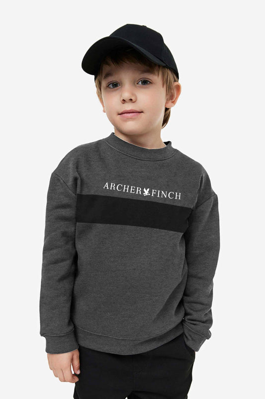 Archer & Finch Boy's Contrast Panel Logo Printed Fleece Sweat Shirt Boy's Sweat Shirt LFS 