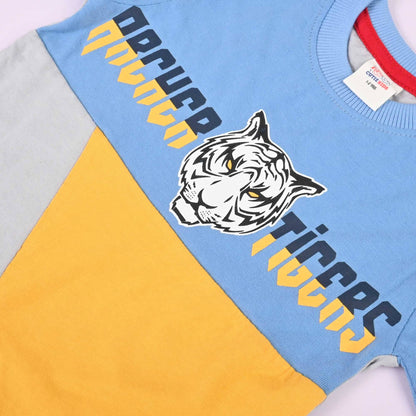 Cutie Kid's Wexford Tiger Printed Panel Design Tee Shirt Boy's Tee Shirt ZBC 