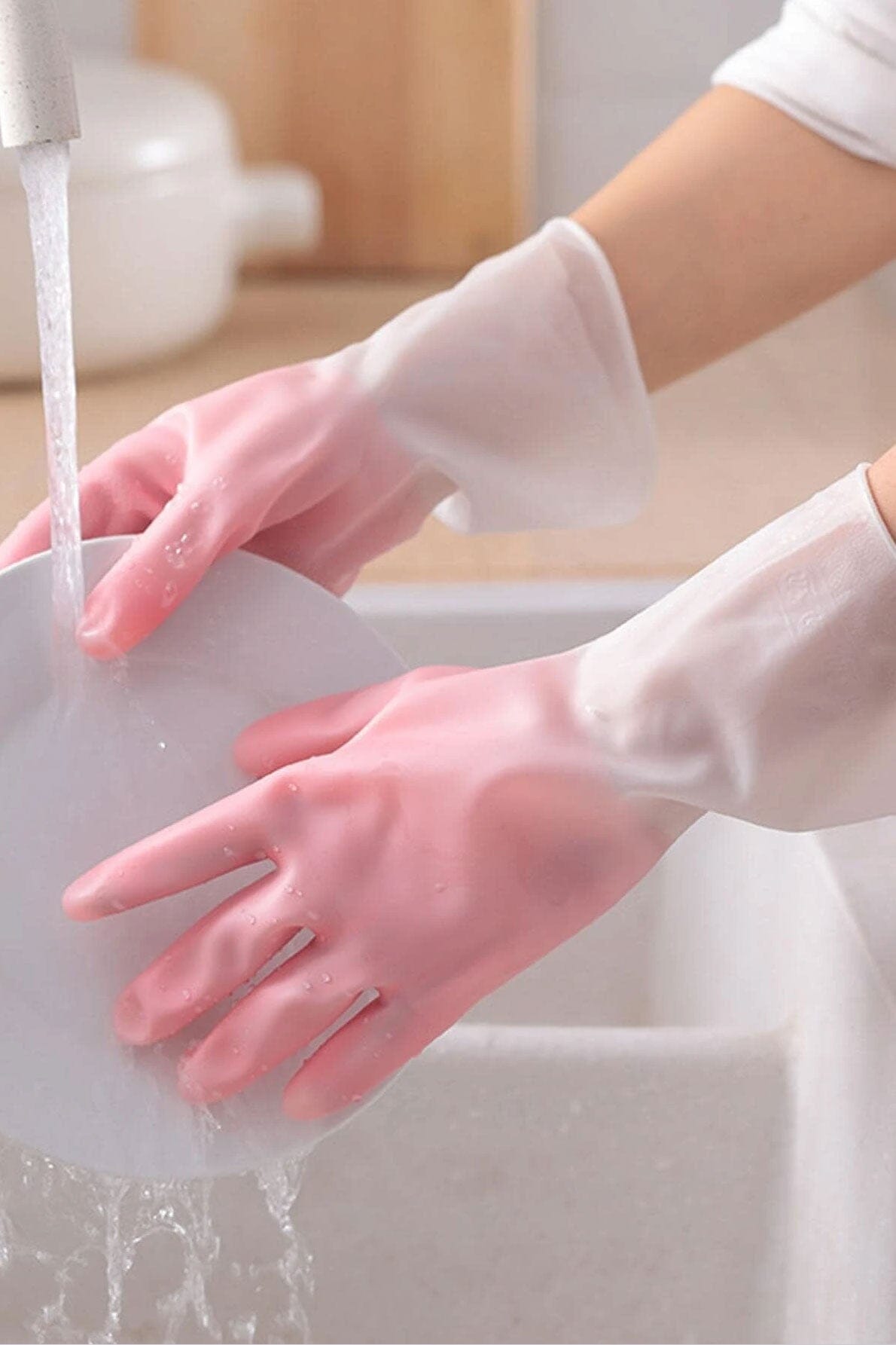 Household PVC Longshou Cleaning Gloves