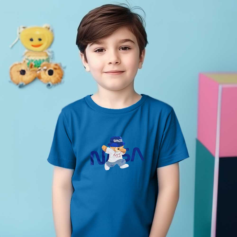 Polo Republica Boy's NASA Bear Printed Tee Shirt Boy's Tee Shirt Polo Republica Sky Blue 3-4 Years 