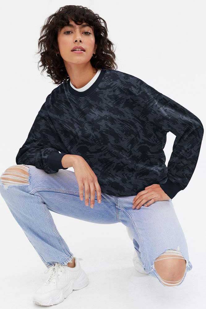 Polo Republica Women Calgary Camo Style Terry Sweatshirt