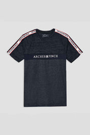 Navy Melange & White