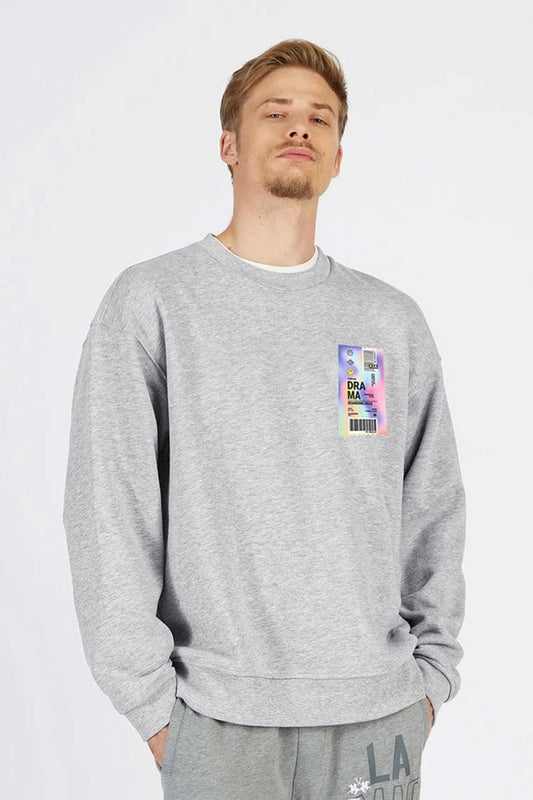 HAS Apparel Men's Drama Printed Long Sleeve Sweat Shirt