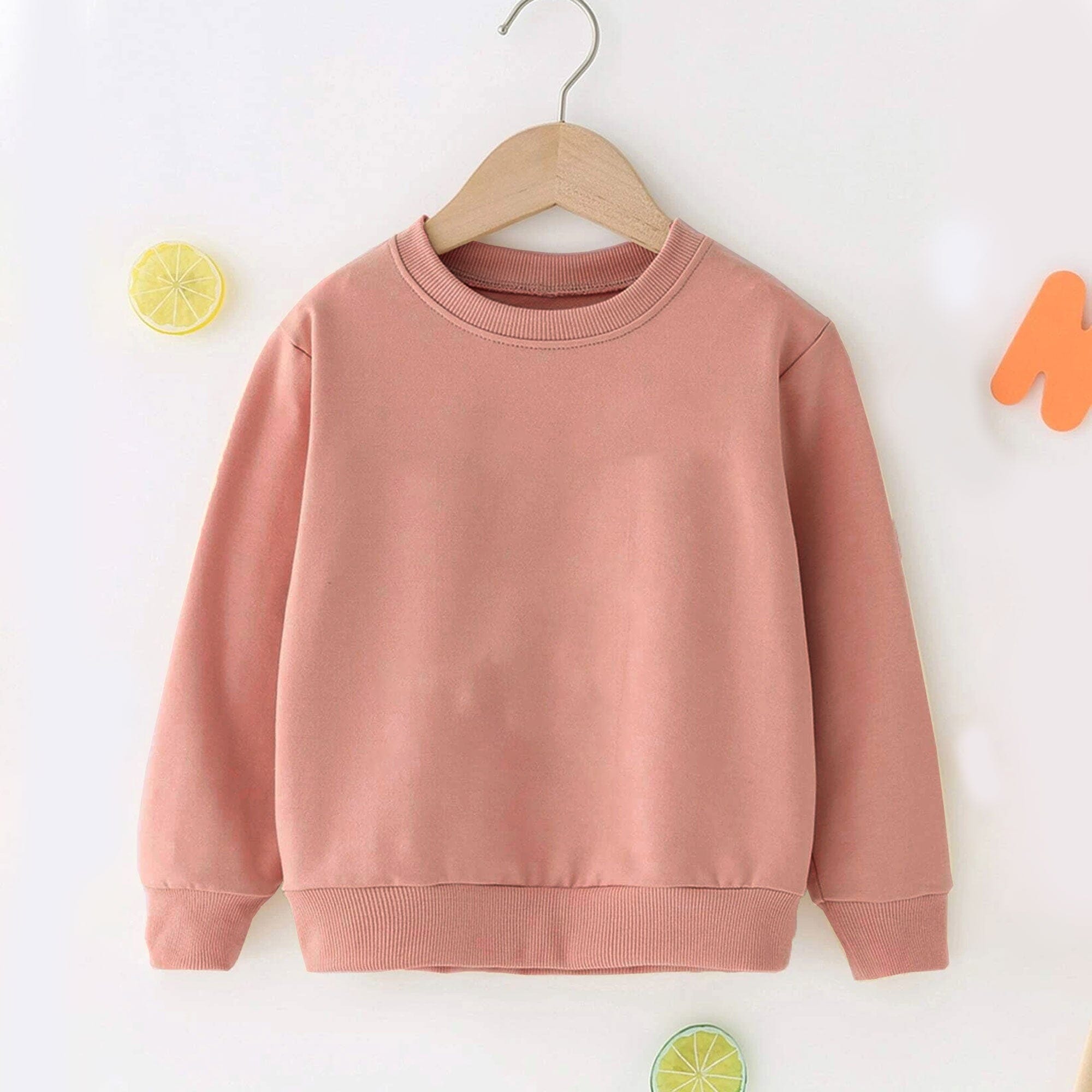 Rabbit Skins Kid's Solid Fleece Sweat Shirt Kid's Sweat Shirt SNR Powder Pink 2 Years 