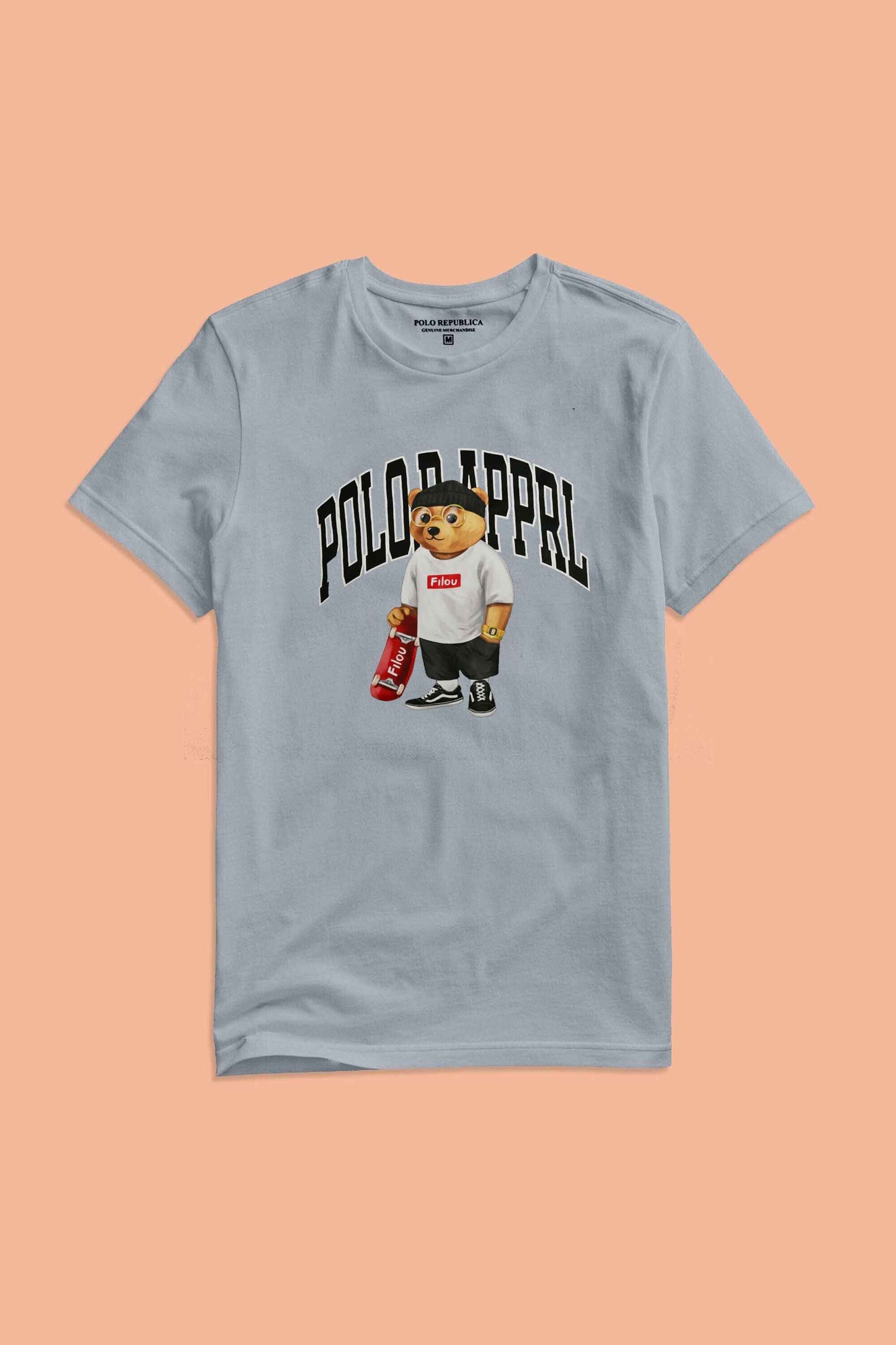 Polo Republica Men's Bear Printed Crew Neck Tee Shirt