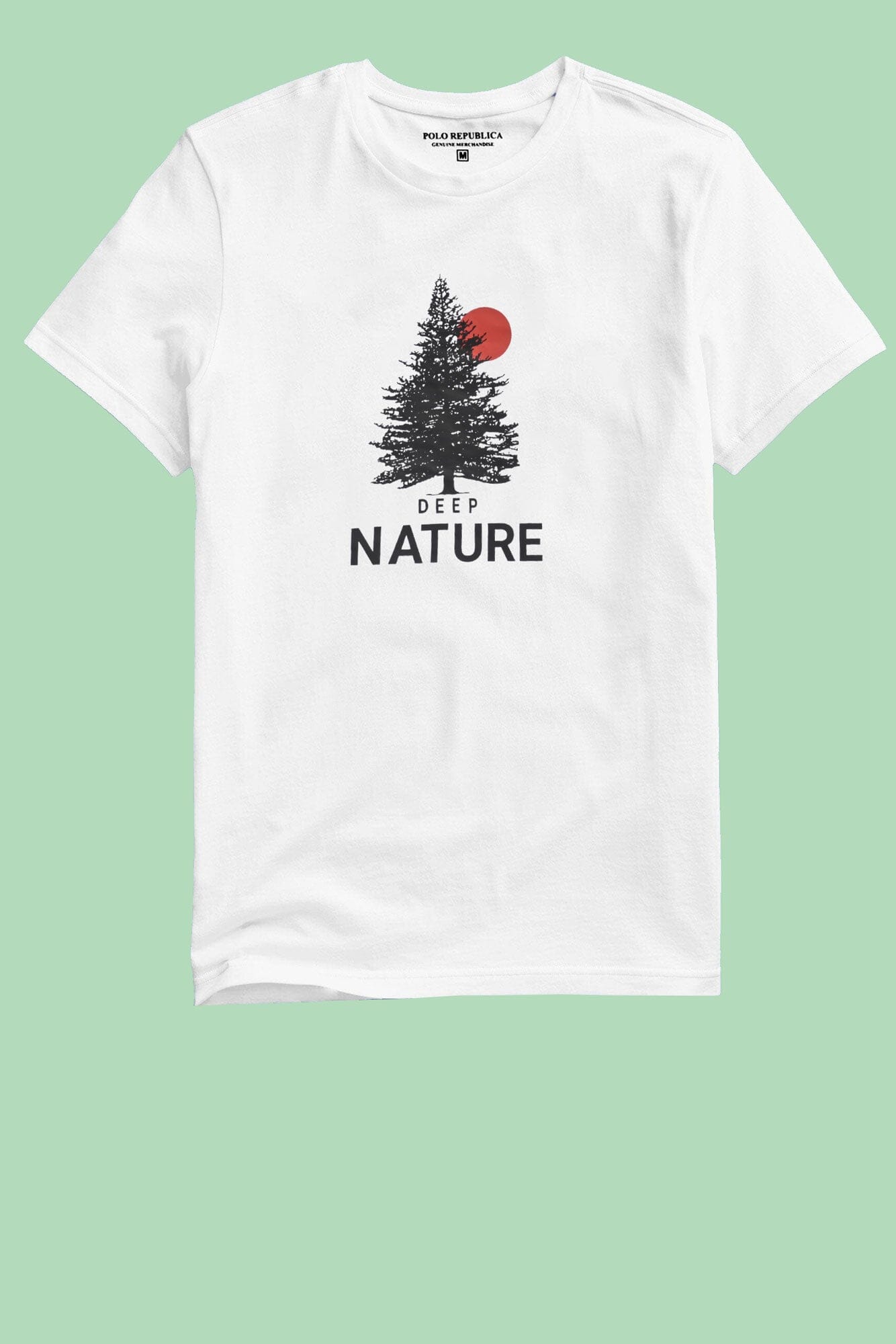 Polo Republica Men's Deep Nature Printed Crew Neck Tee Shirt
