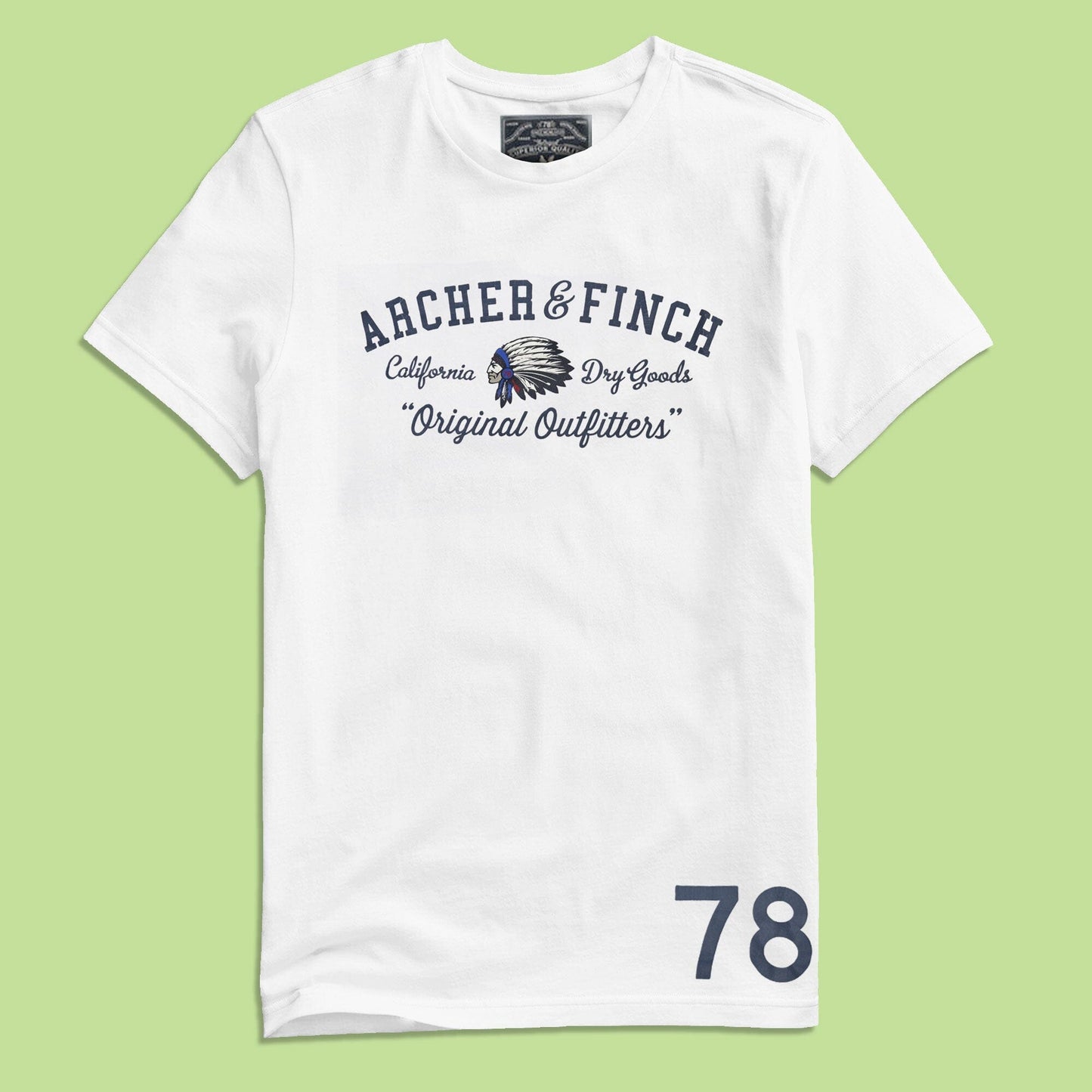 Archer & Finch Men's 78 Original Outfitters Printed Tee Shirt Men's Tee Shirt LFS White S 