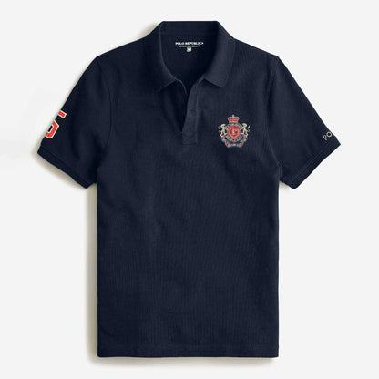 Polo Republica Men's Lion Crest & 5 Polo Embroidered Short Sleeve Polo Shirt