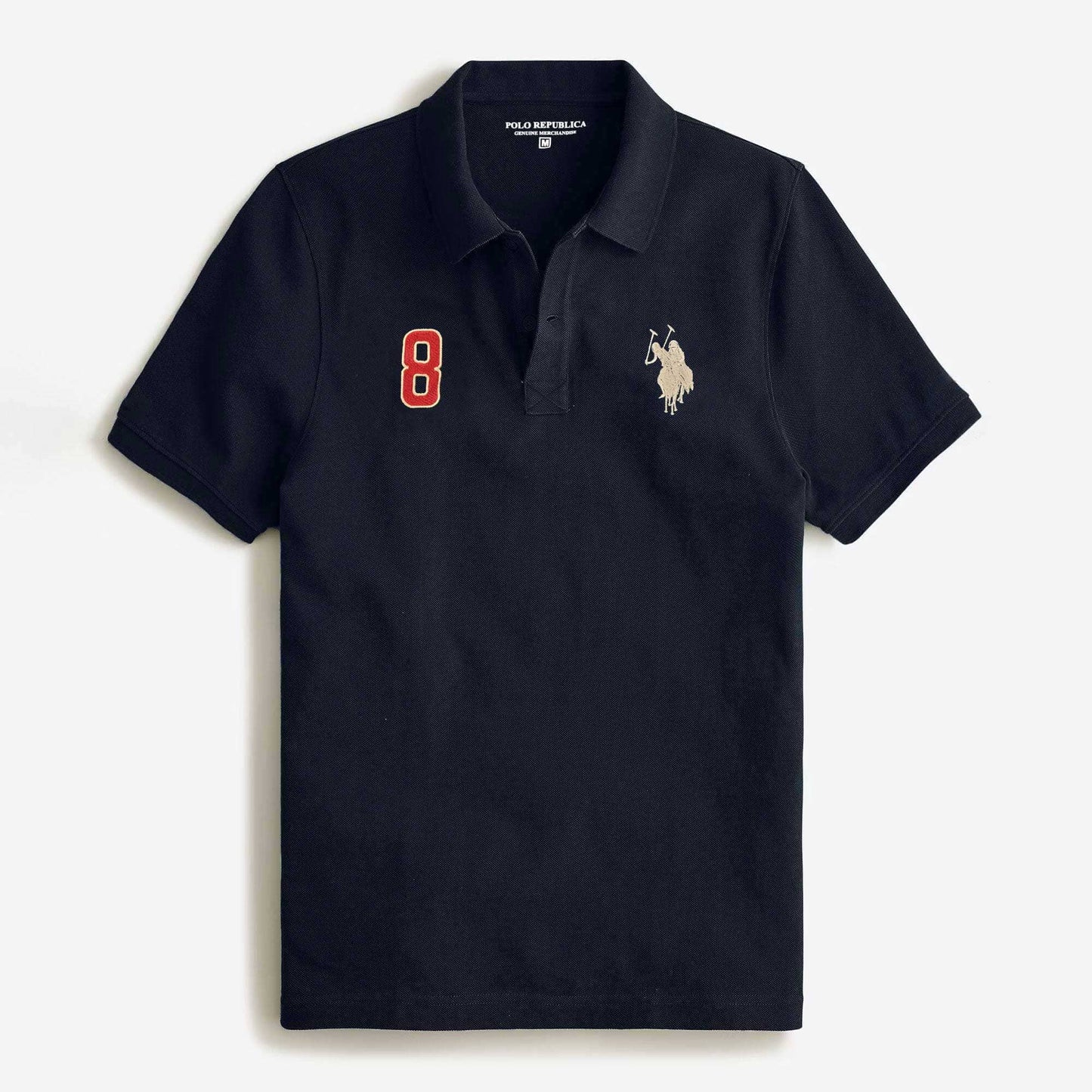Polo Republica Men's Twin Pony & 8 Embroidered Short Sleeve Polo Shirt