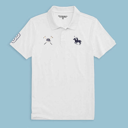 Polo Republica Men's Horse Rider & Mallet 8 Embroidered Short Sleeve Polo Shirt