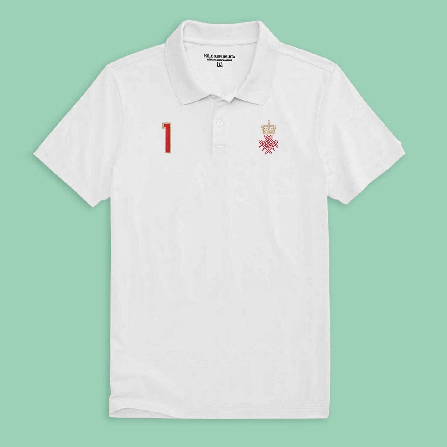 Polo Republica Men's Crown Emblem & 1 Embroidered Short Sleeve Polo Shirt