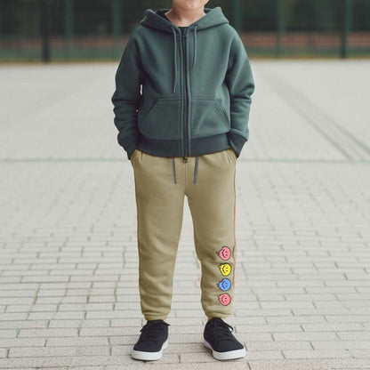 Max 21 Kid's Printed Design Fleece Trousers Boy's Trousers SZK Cream 3-4 Years 
