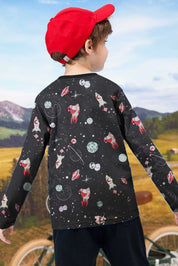 Kid's Glaxay Printed Long Sleeve Tee Shirt Boy's Tee Shirt Minhas Garments 