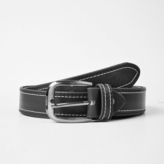 L&L Men's Zutphen Stitching Line Genuine Leather Belt Men's Belt LNL Black 30-32 
