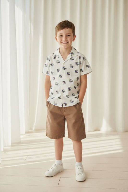 Styles Republic Boy's Floral Camp Collar Casual Shirt