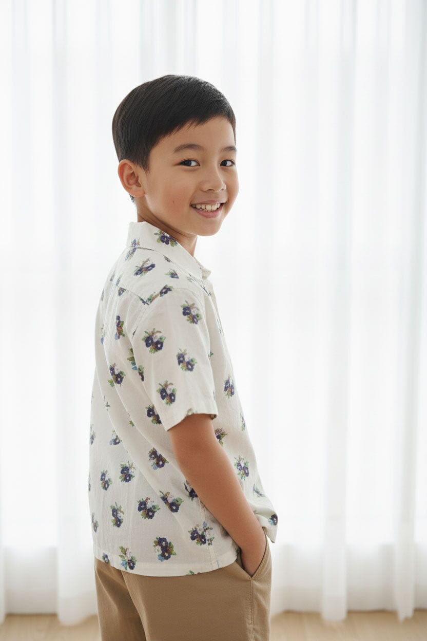 Styles Republic Boy's Floral Camp Collar Casual Shirt