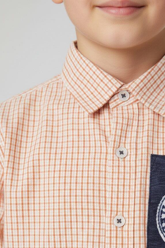 Styles Republic Boy's Embroidered Badge Casual Shirt