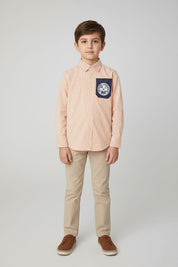 Styles Republic Boy's Embroidered Badge Casual Shirt
