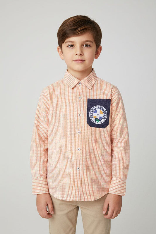 Styles Republic Boy's Embroidered Badge Casual Shirt