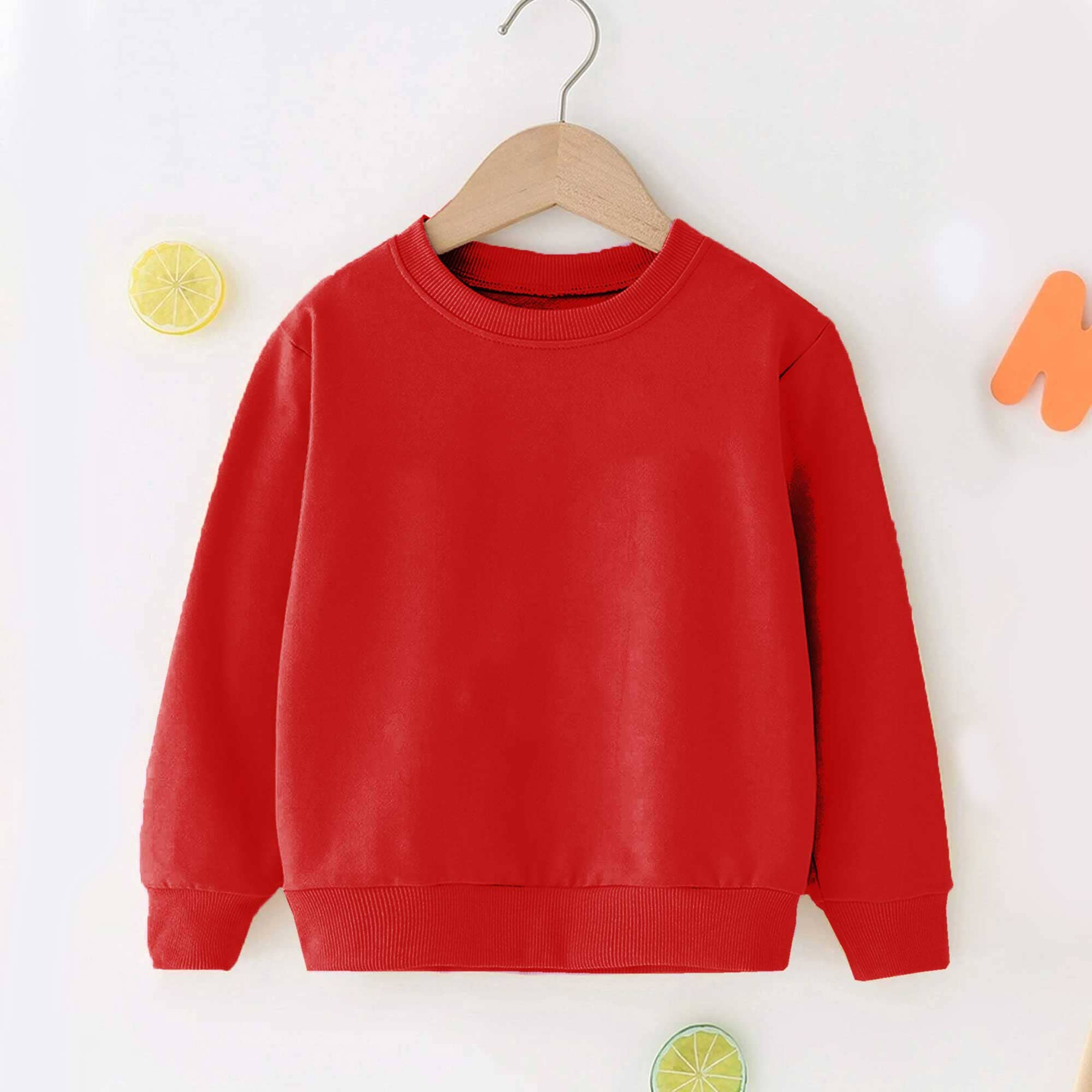 Rabbit Skins Kid's Solid Fleece Sweat Shirt Kid's Sweat Shirt SNR Red 2 Years 