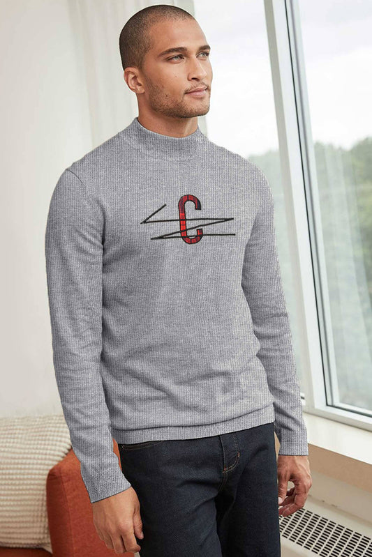 Men's C Pattern Style Mock Neck Sweater Men's Sweat Shirt First Choice 