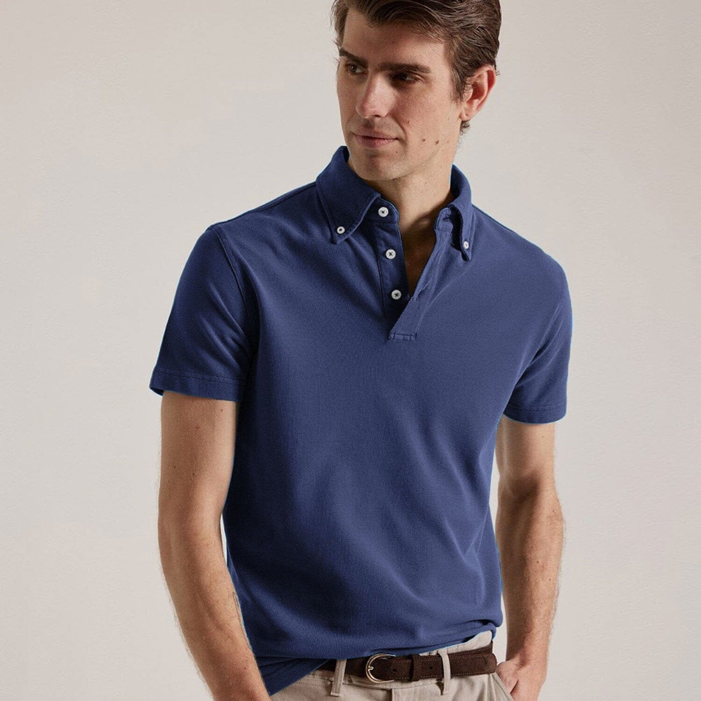 Polo Republica Men's Essentials Jetson Button Down Short Sleeve Polo Shirt Men's Polo Shirt Polo Republica Navy S 