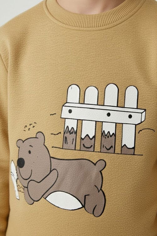 Tiny Teens Boy's Bear Printed Minor Fault Twin Set