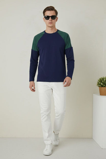 Men's Color Block Raglan Sleeve Tee Shirt