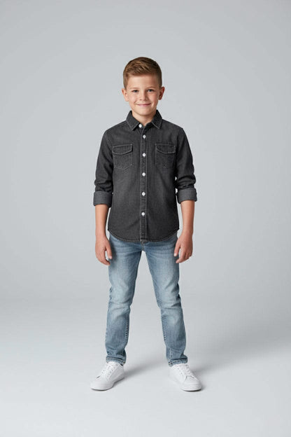 Styles Republic Boy's Basic Denim Casual Shirt
