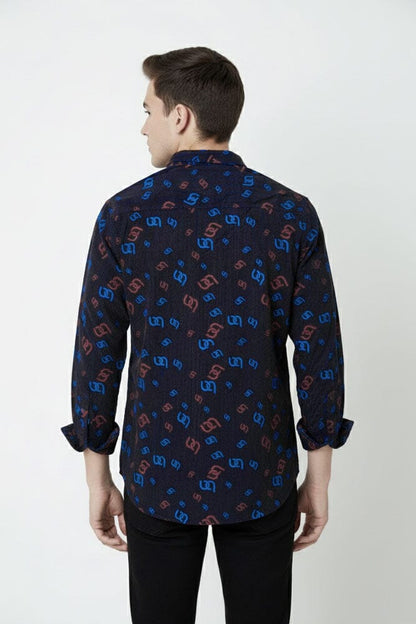 Scanners Men's Printed Casual Shirt