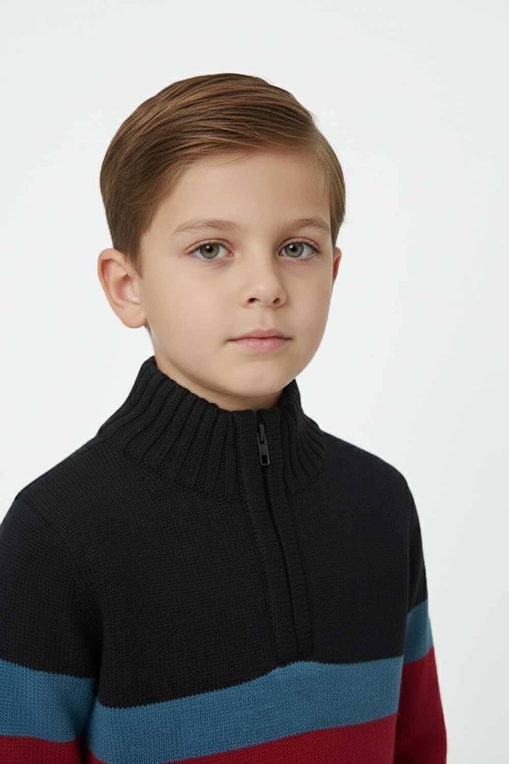 Yes Mom Boy's Broome Quarter Zipper Knitted Sweater